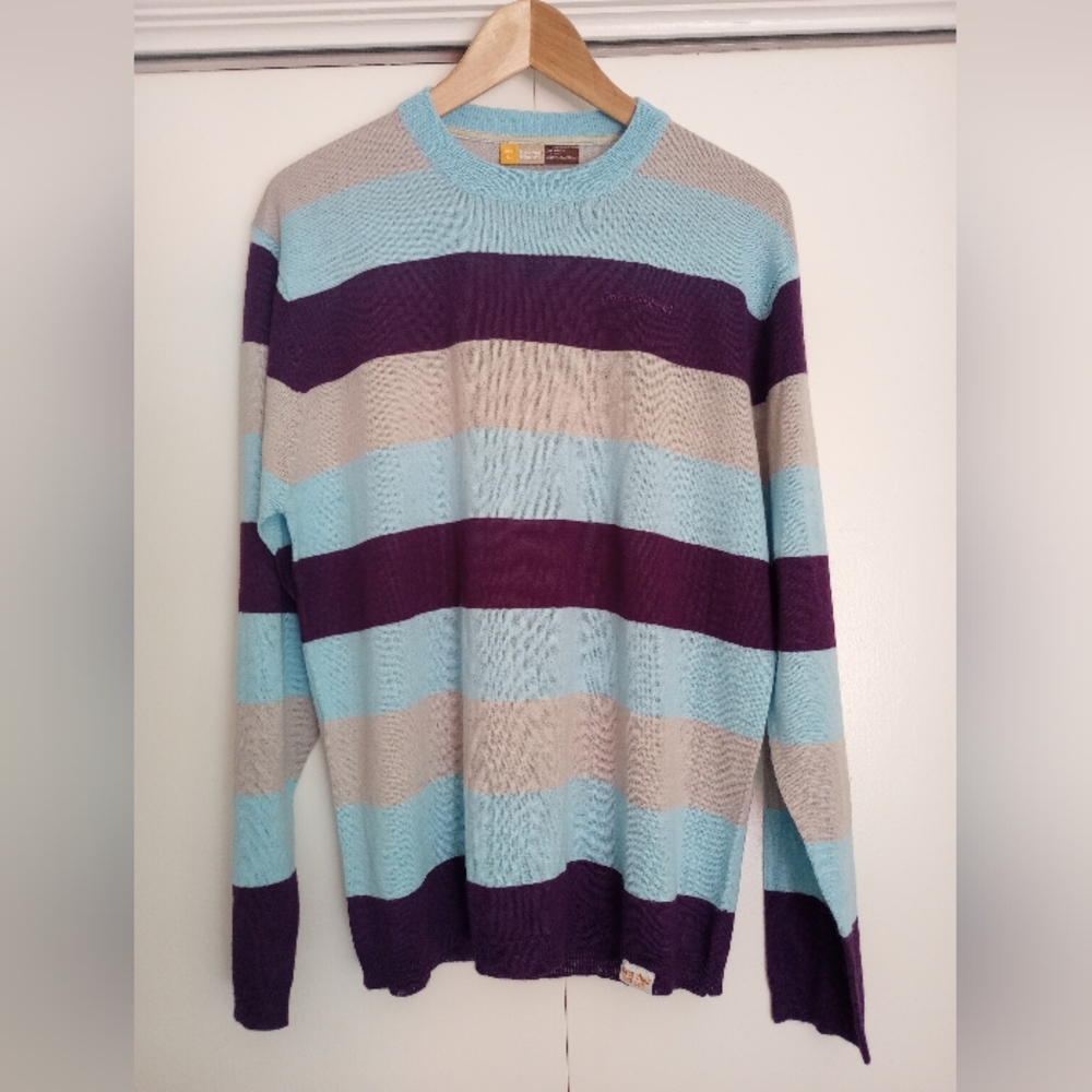 MEN'S STRIPED CREWNECK SWEATER-SPECIAL BLEND